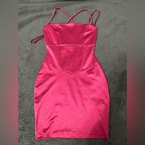 Windsor pink satin mini dress